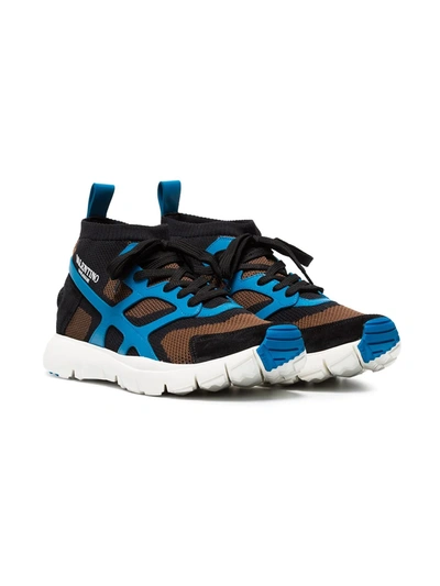 Shop Valentino Sound High Sneakers In Blue