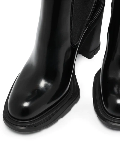 Shop Alexander Mcqueen Tread Heeled Chelsea Boots In Black