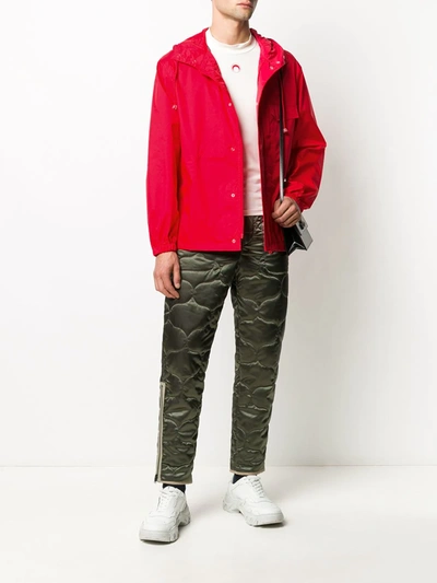 Shop Kenzo Hooded Zip-up Jacket In Red