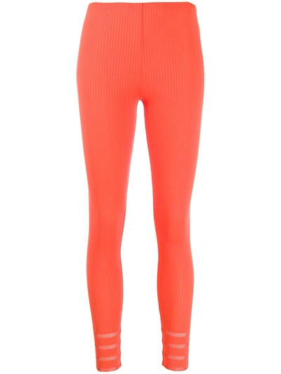 Pre-owned Issey Miyake 2000's Ribbed Leggings In Orange