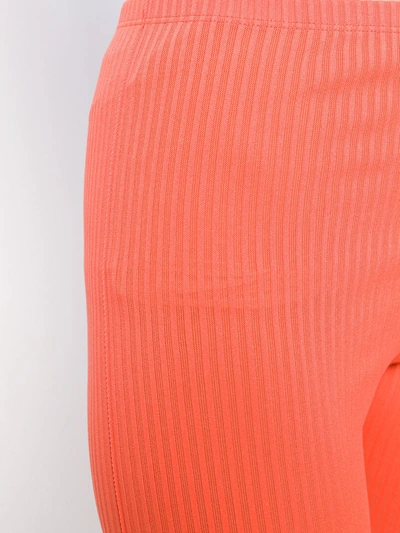 Pre-owned Issey Miyake 2000's Ribbed Leggings In Orange