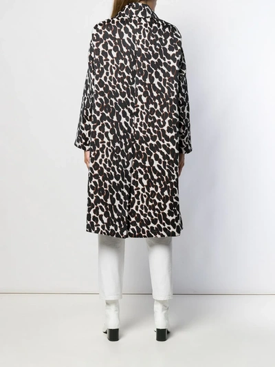 Shop La Doublej Boxy Leopard Print Coat In White