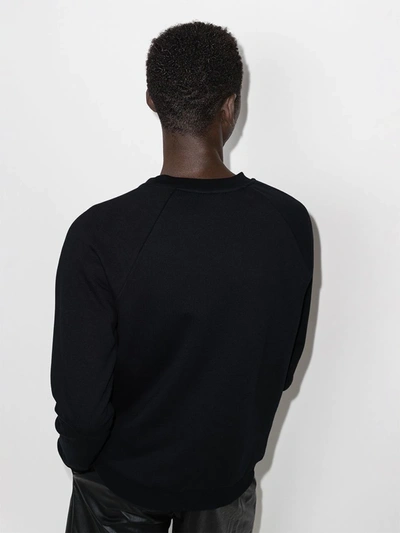 Shop Balmain Logo-print Long-sleeve Sweatshirt In Black