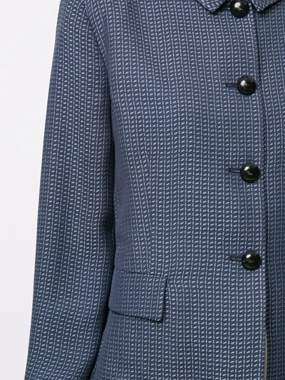 Shop Giorgio Armani Loose Fit Jacket In Blue