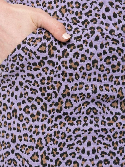 Shop Bambah Leopard Print Skirt In Purple