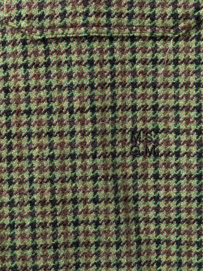 Msgm Herringbone Check-pattern Shirt In Green