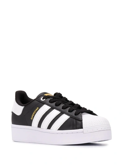 Shop Adidas Originals Superstar Flatform Trainers In Black