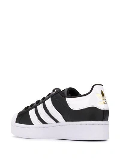 Shop Adidas Originals Superstar Flatform Trainers In Black