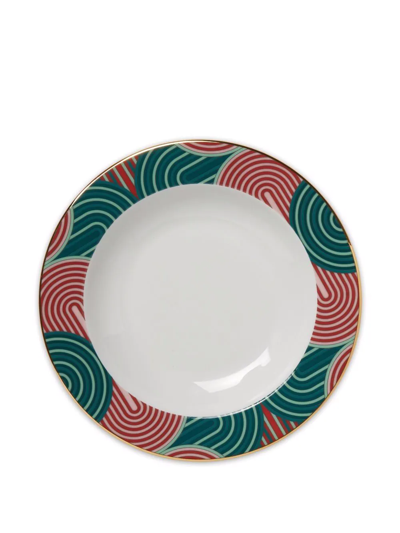 Shop La Doublej Slinky Line-graphic Plates (set Of Two) In Green