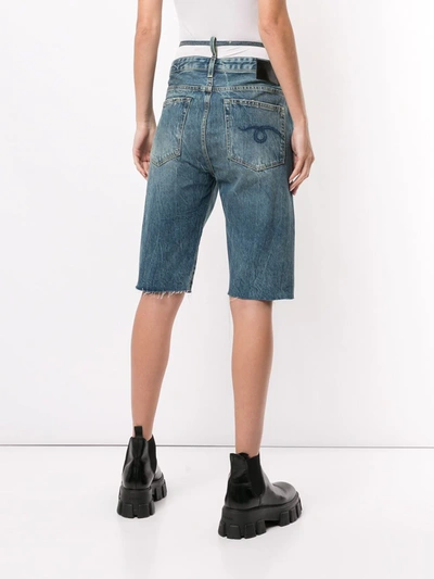 Shop R13 Ollie Knee-length Shorts In Blue