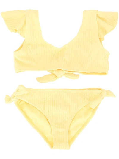 Shop Duskii Girl Amelie Ruffle Bikini Set In Yellow