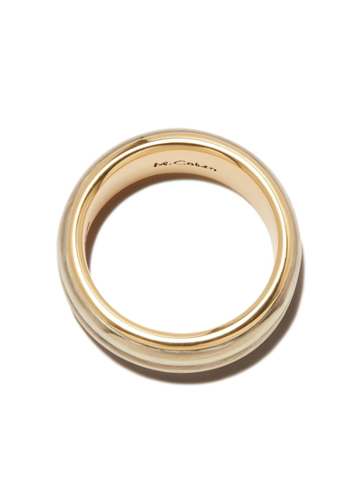 Shop M Cohen 18kt Yellow Gold And Sterling Silver Large Orb Ring In 金色