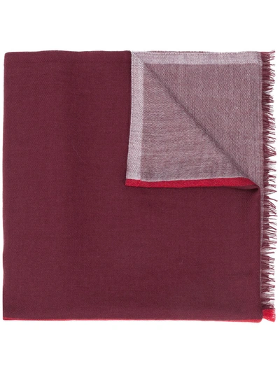 Shop Brunello Cucinelli Tonal Woven Scarf In Red