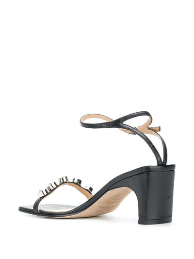 Sergio Rossi Glitterama Embellished Toe Strap Sandal In Black