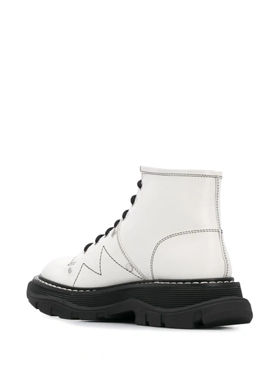 Shop Alexander Mcqueen Lace-up Combat Boots In White