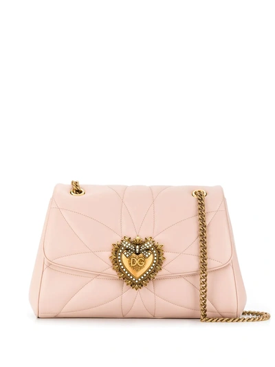 Shop Dolce & Gabbana Embellished Shoulder Bag In Pink