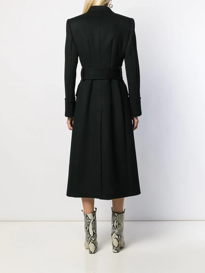 Dolce & Gabbana Double-breasted Woolen Cloth Belted Coat In Black