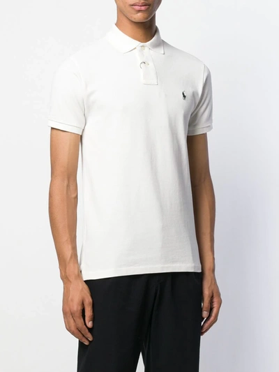 Shop Polo Ralph Lauren Embroidered Logo Polo Shirt In White
