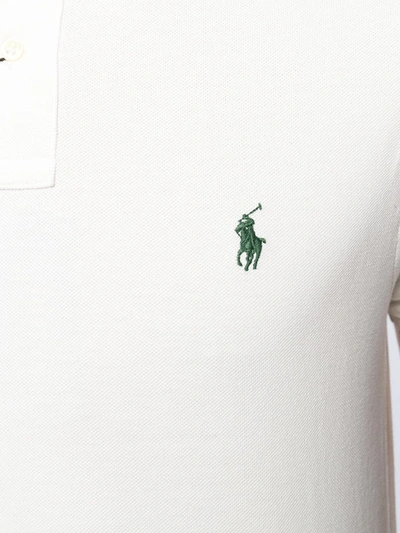 Shop Polo Ralph Lauren Embroidered Logo Polo Shirt In White