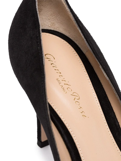 Gianvito Rossi Leather Kitten Heel Pumps With Pointed Toe In Black