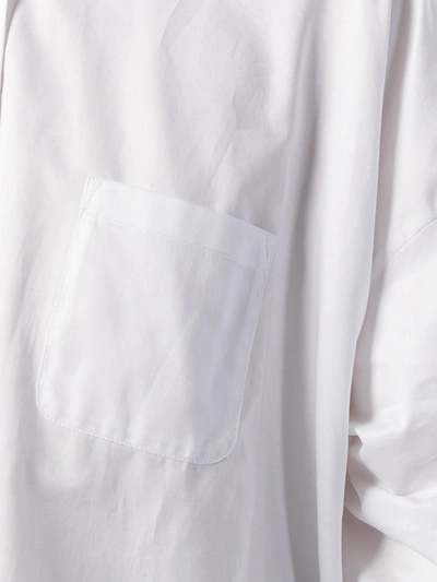 Shop Emporio Armani Wide Hem Long Sleeve Shirt In White