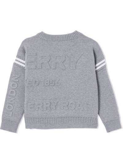 Shop Burberry Horseferry Logo-embossed Knitted Jumper In Grey