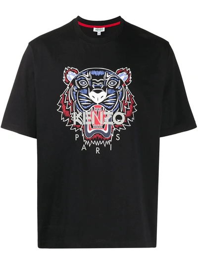Shop Kenzo Tiger Logo-print T-shirt In Black