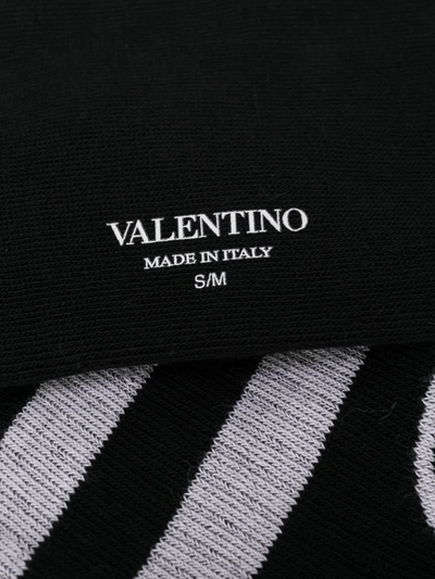 Shop Valentino V Logo Stripe Detail Socks In Black