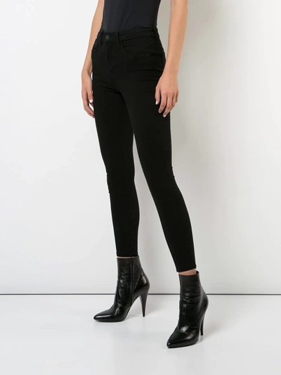 Shop L Agence High Rise Ankle Grazer Jeans In Black