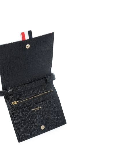Thom Browne Striped Rwb Wallet In Grey