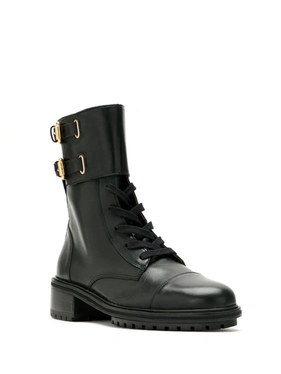 Sarah Chofakian Sarah Leather Combat Boots In Black