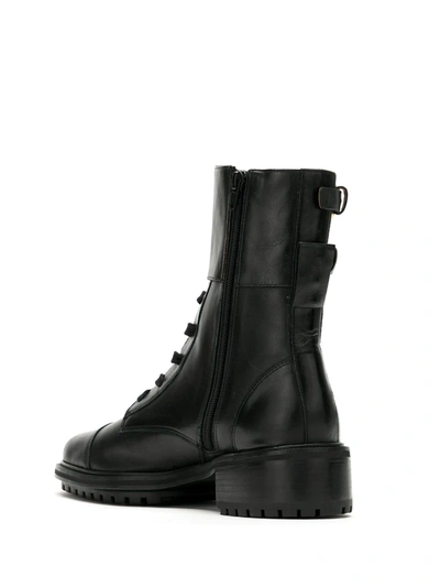Sarah Chofakian Sarah Leather Combat Boots In Black