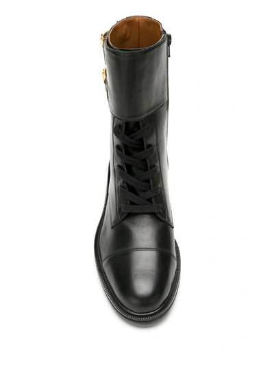 Shop Sarah Chofakian Sarah Leather Combat Boots In Black