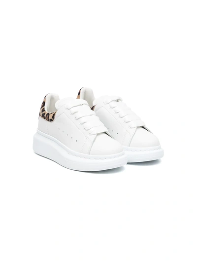 Shop Alexander Mcqueen Leopard-panelled Sneakers In White