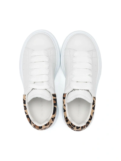 Shop Alexander Mcqueen Leopard-panelled Sneakers In White