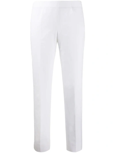 Shop Piazza Sempione Slim-fit Tapered Trousers In White