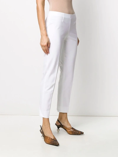 Shop Piazza Sempione Slim-fit Tapered Trousers In White