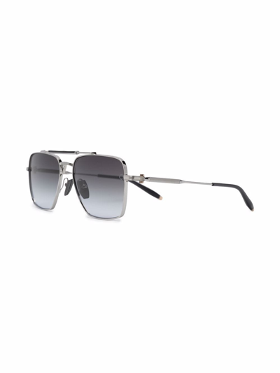 Shop Akoni Eos Pilot-frame Sunglasses In Silver