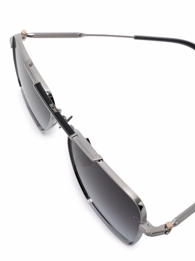 Shop Akoni Eos Pilot-frame Sunglasses In Silver