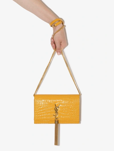 Shop Saint Laurent Kate Tassel Wallet-on-chain In Orange