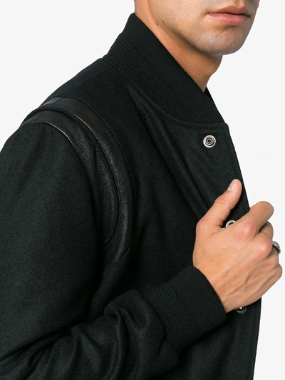 Saint Laurent Men's Wool/leather Teddy Jacket In Black