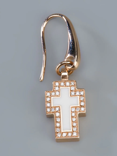 Shop Gavello Cross Diamond Earrings In Metallic