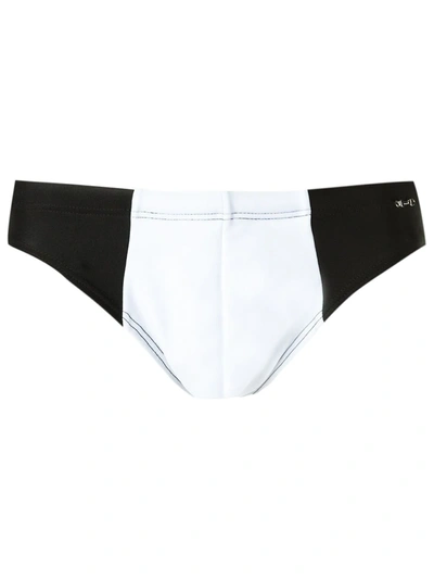 Shop Amir Slama Bicolor Trunks In Black