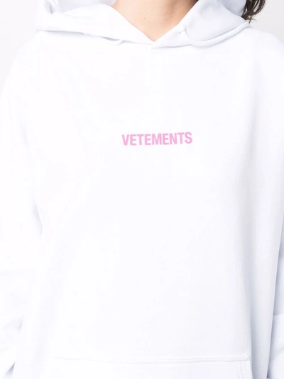 Shop Vetements Logo-print Hoodie In Weiss