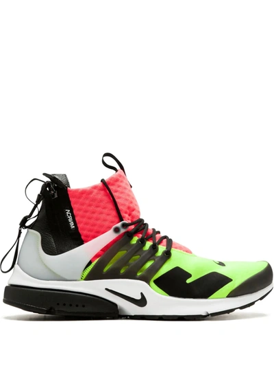 Shop Nike X Acronym Air Presto Mid "hot Lava/volt" Sneakers In Green