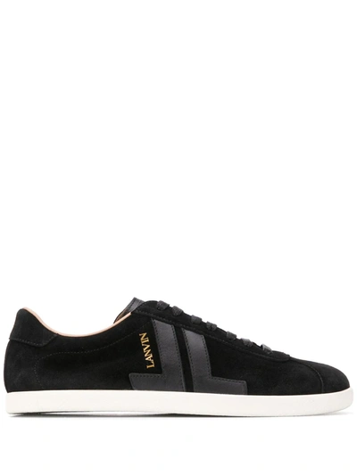 ladies black leather trainers