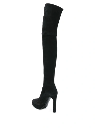 Shop Casadei Over The Knee Heeled Boots In Black