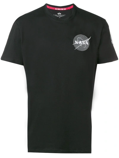 Shop Alpha Industries Nasa Patch T-shirt In Black
