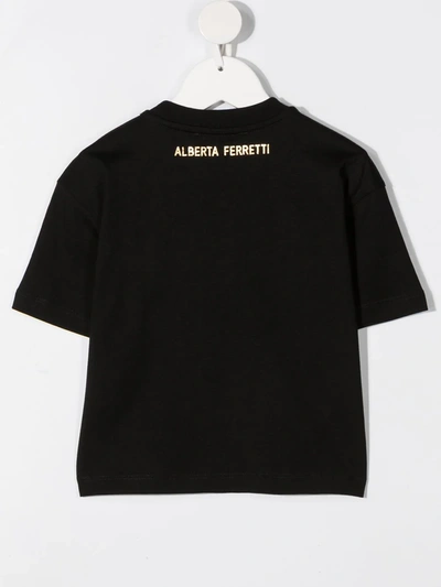 Shop Alberta Ferretti Embroidered Logo T-shirt In Black