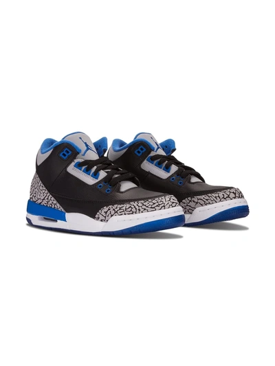 Shop Jordan Air  3 Retro Bg "sport Blue" Sneakers In Black